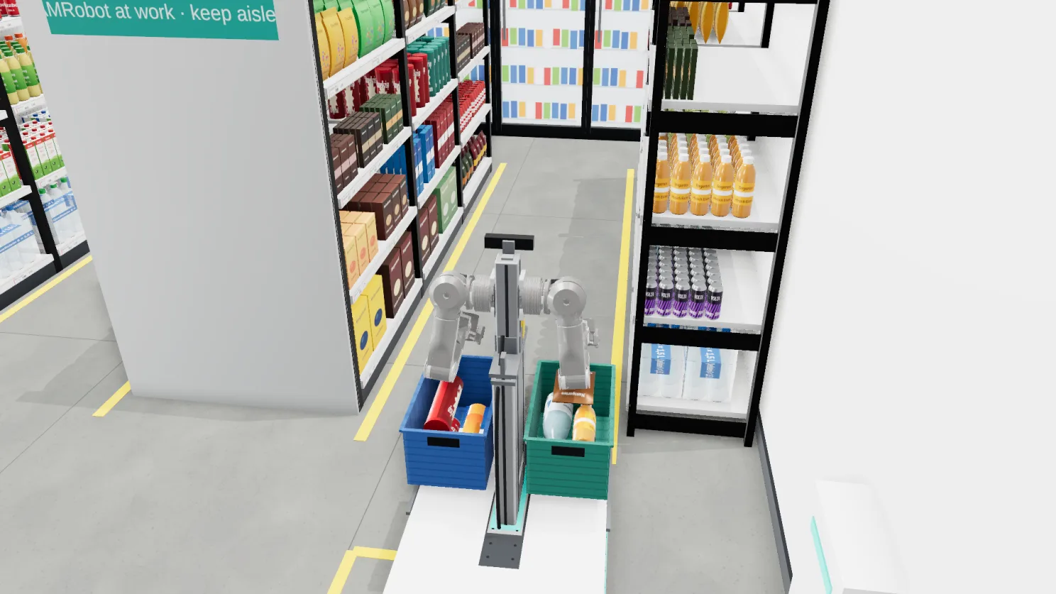 OpenAMRobot picking in a grocery hub