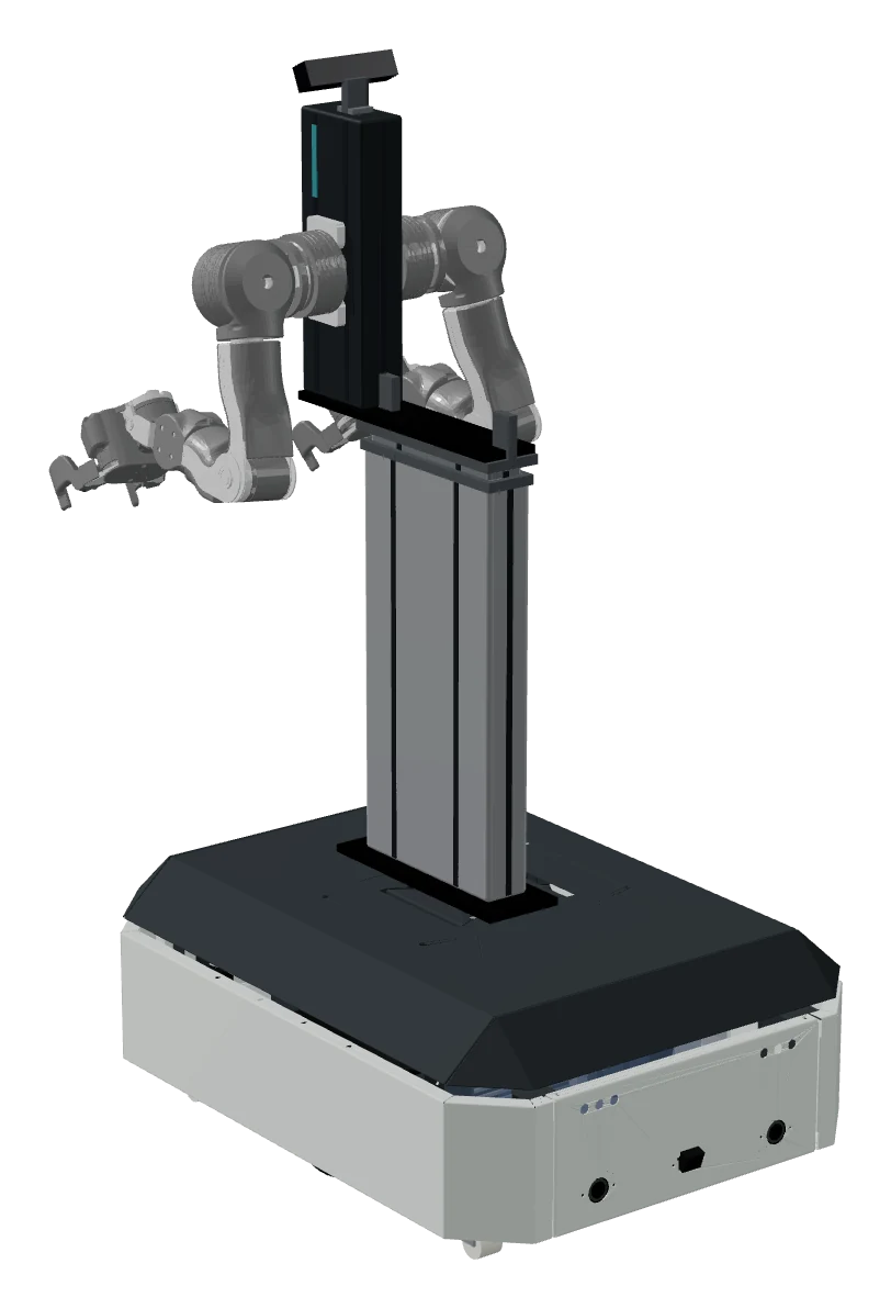 OpenAMRobot 2.0 dual-arm manipulator, newest render with production colours